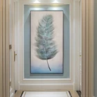 Скандинавский постер на холсте с синими перьями, настенная живопись, декоративная картина для гостиной, Современное украшение интерьера, украшение для дома