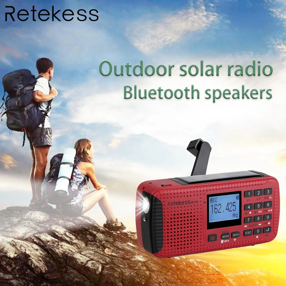 Retekess HR11W FM/AM NOAA аварийное радио Ручной рукоятки солнечное Bluetooth MP3 плеер цифровой