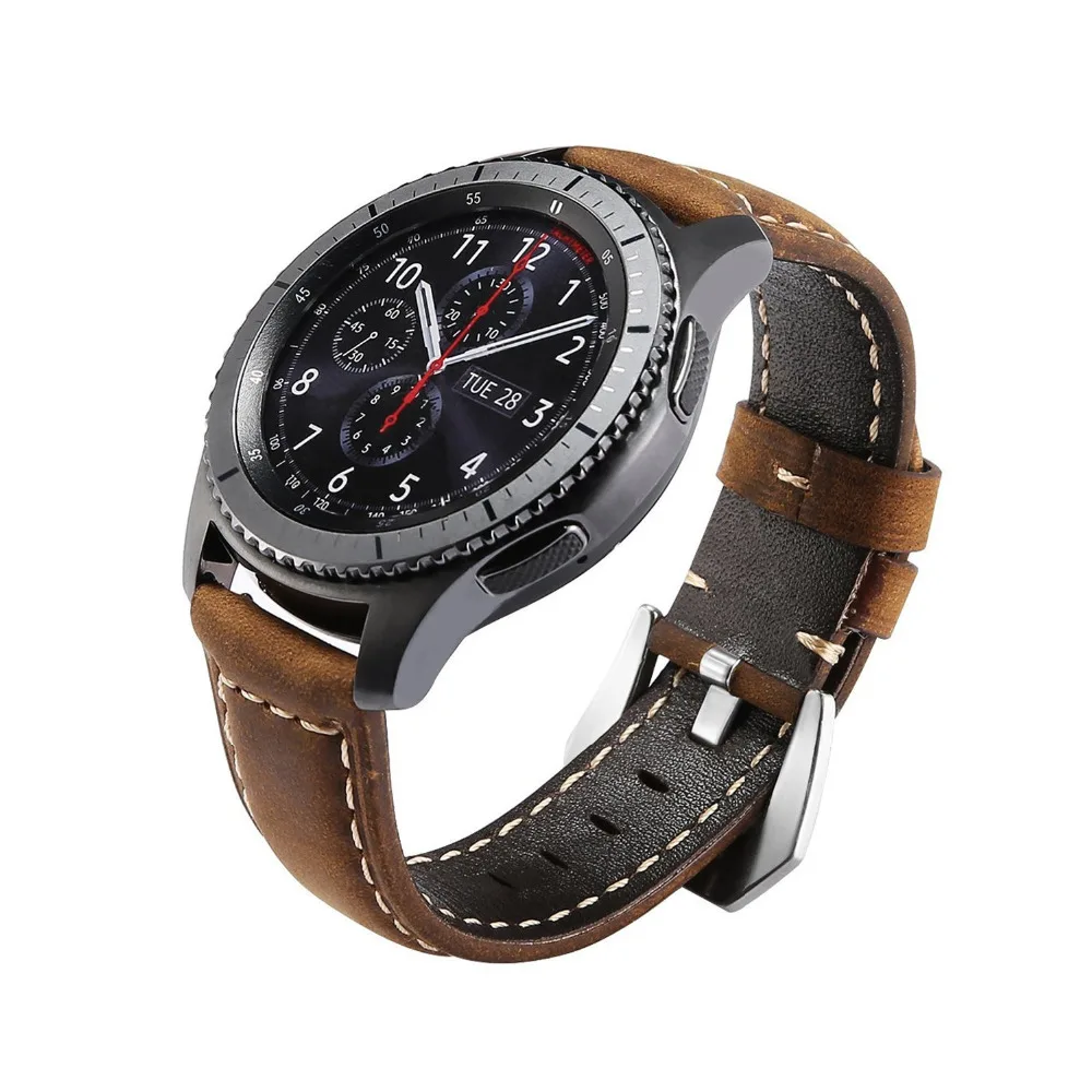 Кожаный ремешок для samsung Galaxy watch 46 мм ремешок gear s3 Frontier ремешок браслет 22 мм huawei часы GT ремешок gear S 3 Классический 46
