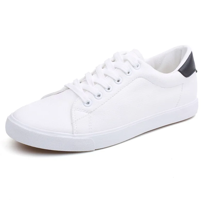 

Spring Autumn Fashion Leather Shoes Men Casual Sneakers Men's Breathble Flats Male White Lace Up Comfortable Shoes