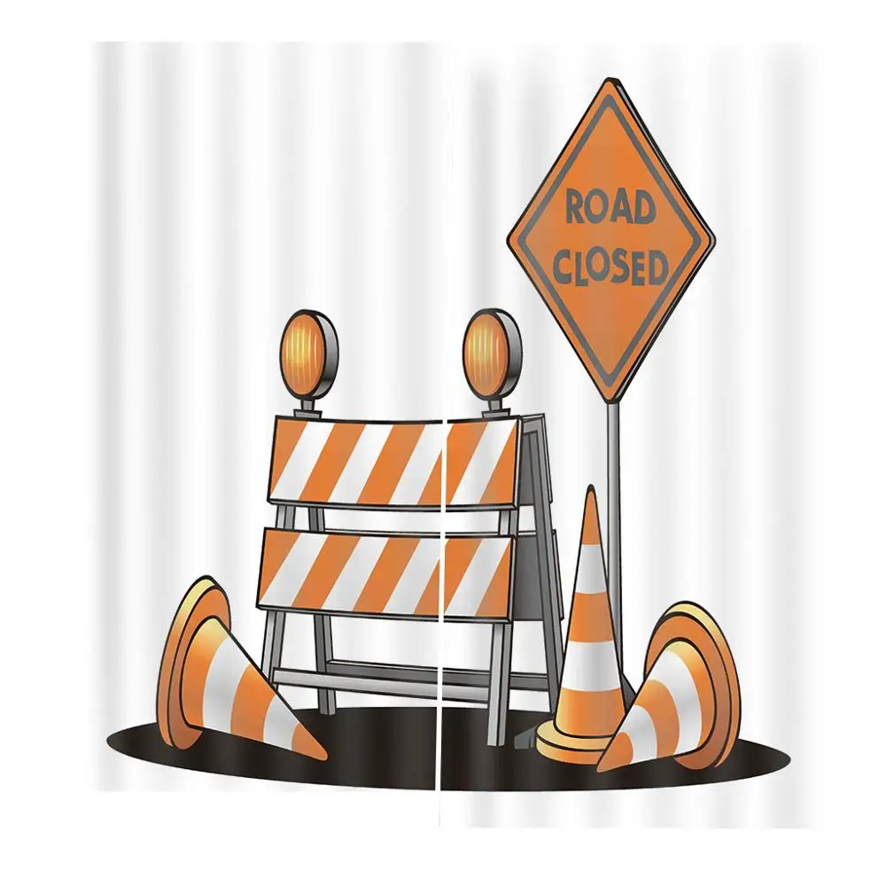 Желтая дорожная вывеска занавески с надписью для гостиной спальни на окна Декор 2