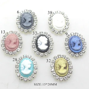 ZMASEY, 10 шт.лот, 20 мм х 15 мм, овальная пуговица в виде головы, блестящие свадебные украшения, пуговицы для шитья, кристаллы, аксессуары для рукоделия, оптовая продажа