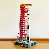 creative expert high tech ideas saturn v launch umbilical tower space rocket 3586pcs moc moduler building blocks bricks model