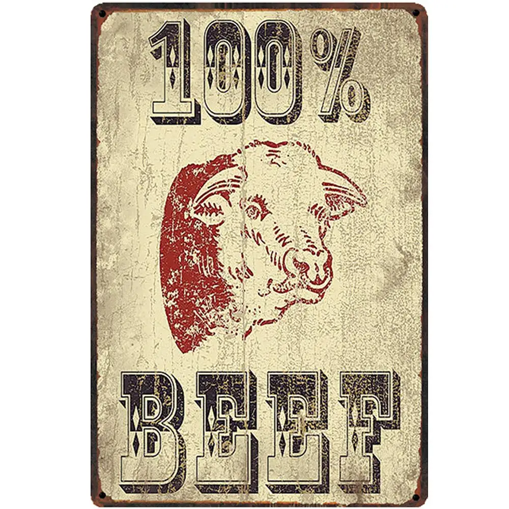 

Original Vintage Design 100% Beef Tin Metal Signs Wall Art | Thick Tinplate Print Poster Wall Decoration for Farm/Kitchen