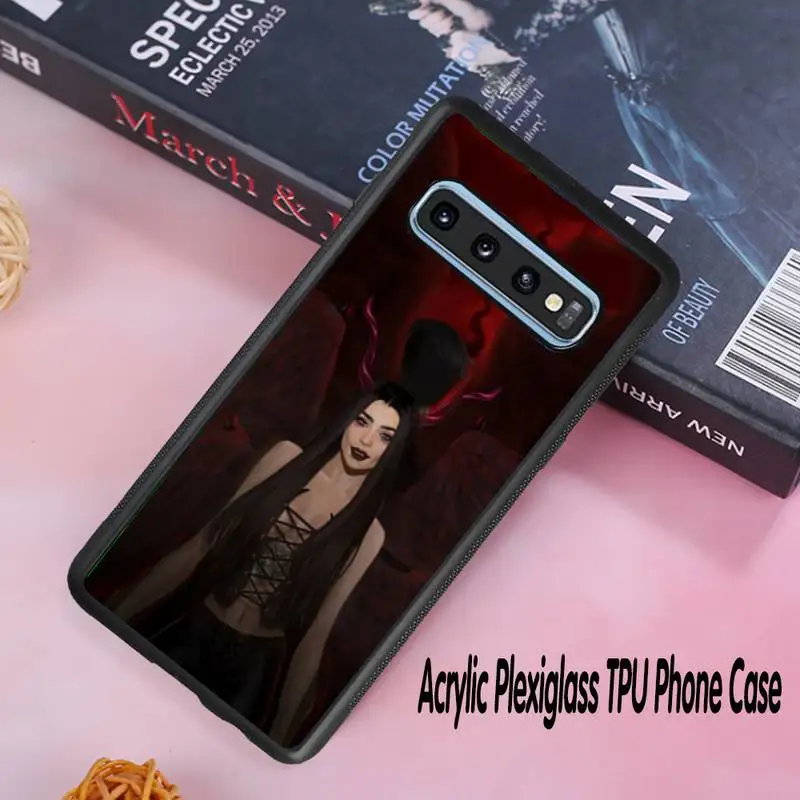 

Sexy Devil Woman Phone Case Acrylic Plexiglass TPU For Samsung Galaxy S8 S9 S10 s10e S20 PLUS ULTRA S6edge