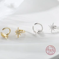 korean version vintage geometric star ear bone clip earrings woman fashion romantic engagement wedding jewelry
