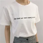 Женская футболка с буквенным принтом, с круглым вырезом, лето Одежда Ulzzang г.