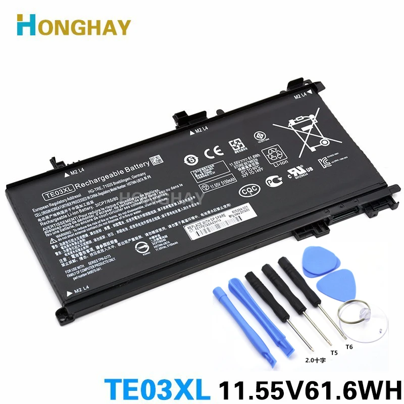 Аккумулятор для ноутбука HONGHAY TE03XL, для HP OMEN 15 TPN-Q173 HSTNN-UB7A 15-bc011TX 15-bc012TX 15-bc013TX 15-bc014TX 15-bc015TX AX017TX