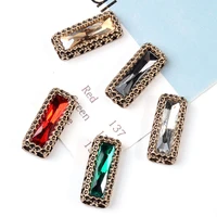 10pcslot new five color hollow rectangle diamond jewelry accessories diy handmade jewelry earring material wedding decoration