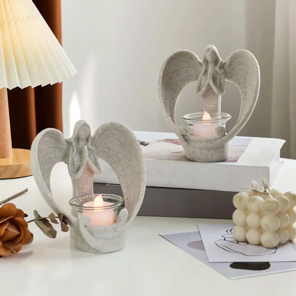 

Electronic Angel Candle Holder Resin Angel Statue Wedding Gift Home Office Decoration Birthday Gift For Girls Home Decor