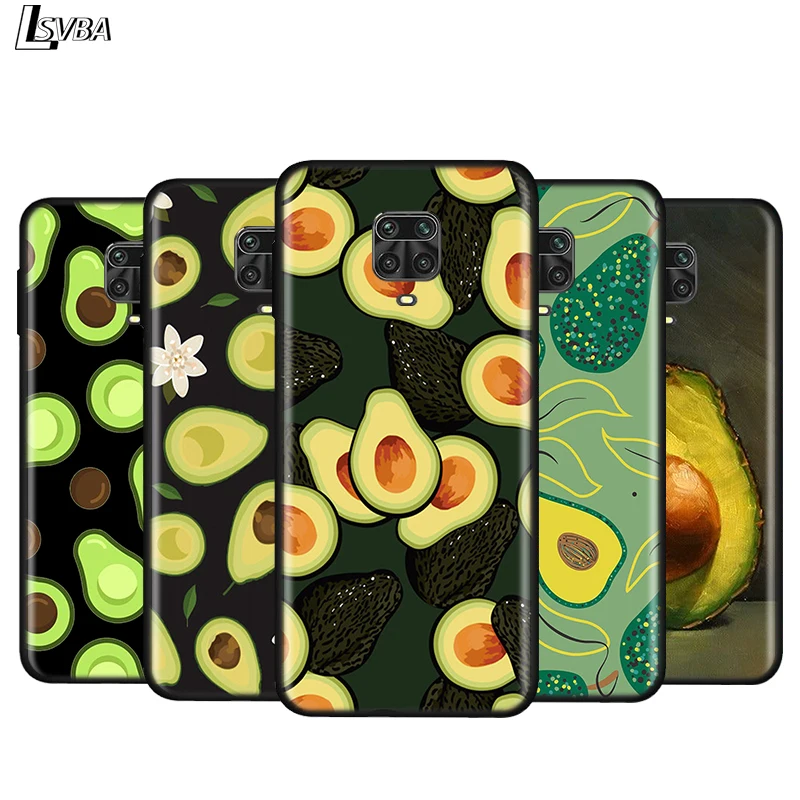 

Silicone Cover Avocado Cute Fruit For Xiaomi Redmi Note 9 9S Max 8T 8 7 6 5 Pro 5A 4X 4 Bright Black Phone Case