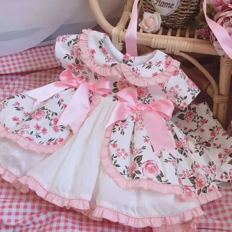 3 шт. детское платье с коротким рукавом и бантом цветами | Детская одежда обувь