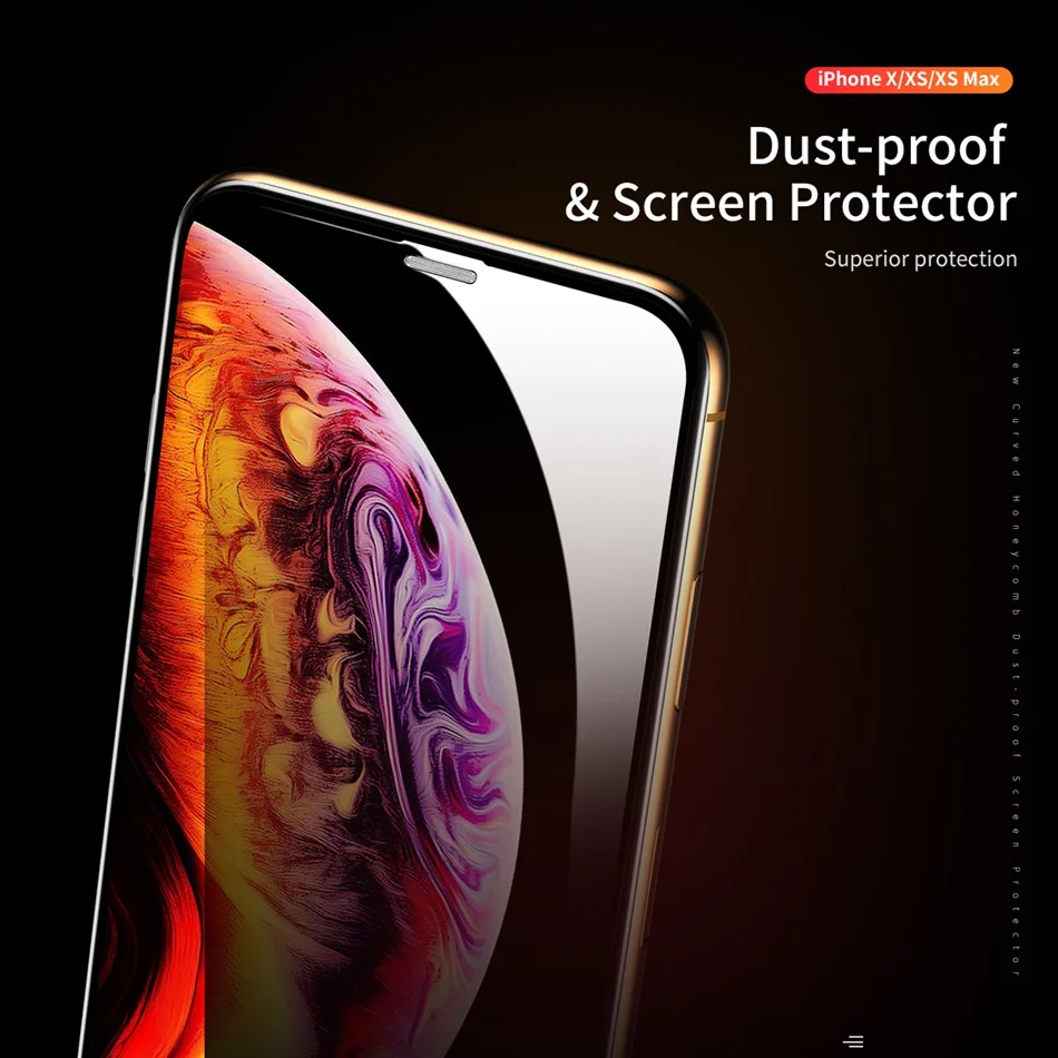 ROCK полное защитное закаленное стекло для iPhone X Xs Max 9H Защитное стекло для экрана для iPhone Xsmax пленка закругленные края покрытие стекло