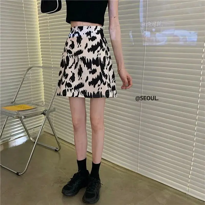 

High Waist Print Skirts for Women Spring Summer 2021 New Korean Women's Hip Wrap Skirt Shorts Women's Clothing Fashion Xs-3xl