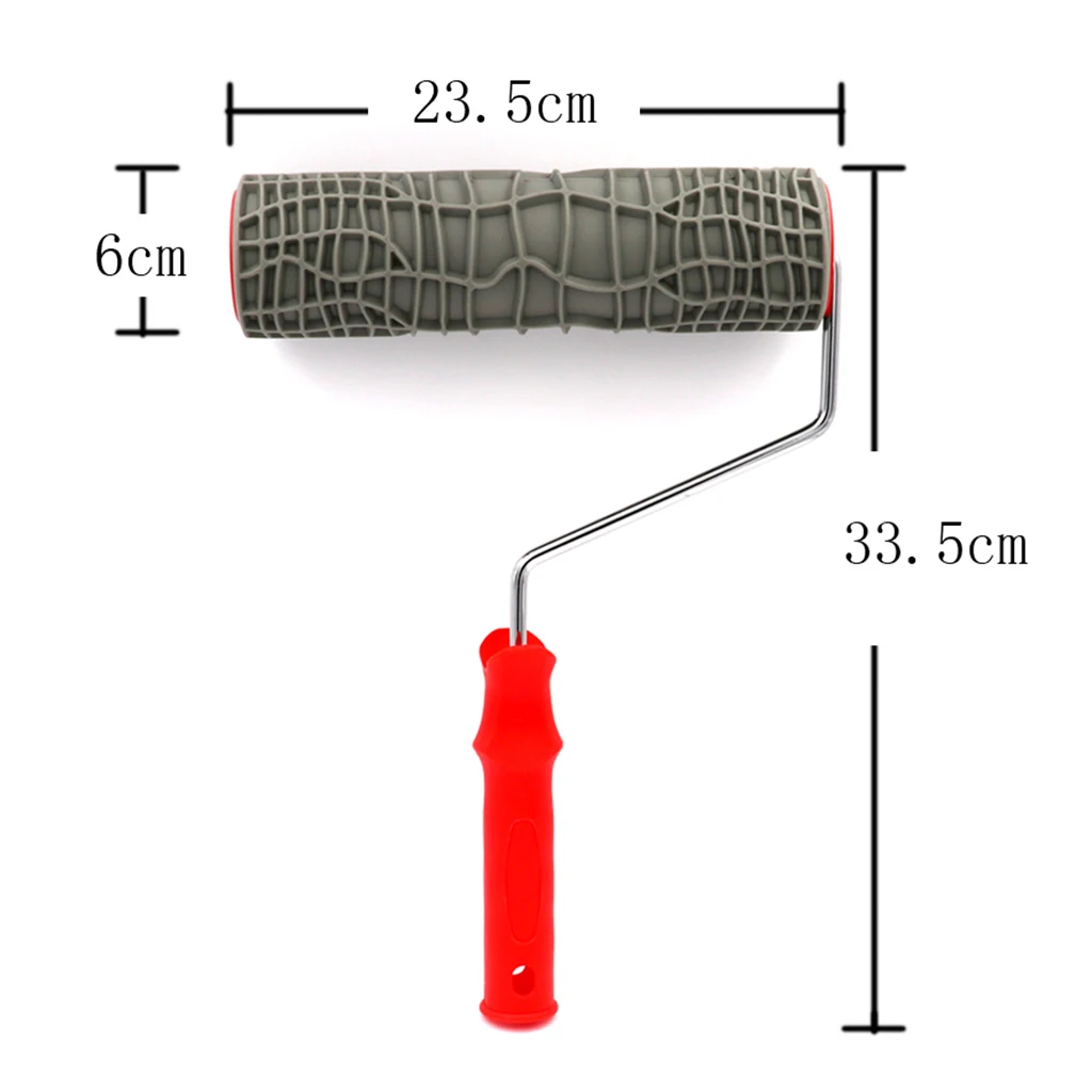 Резиновый ролик для накатки стен с ручкой и деревянным узором | Обустройство дома