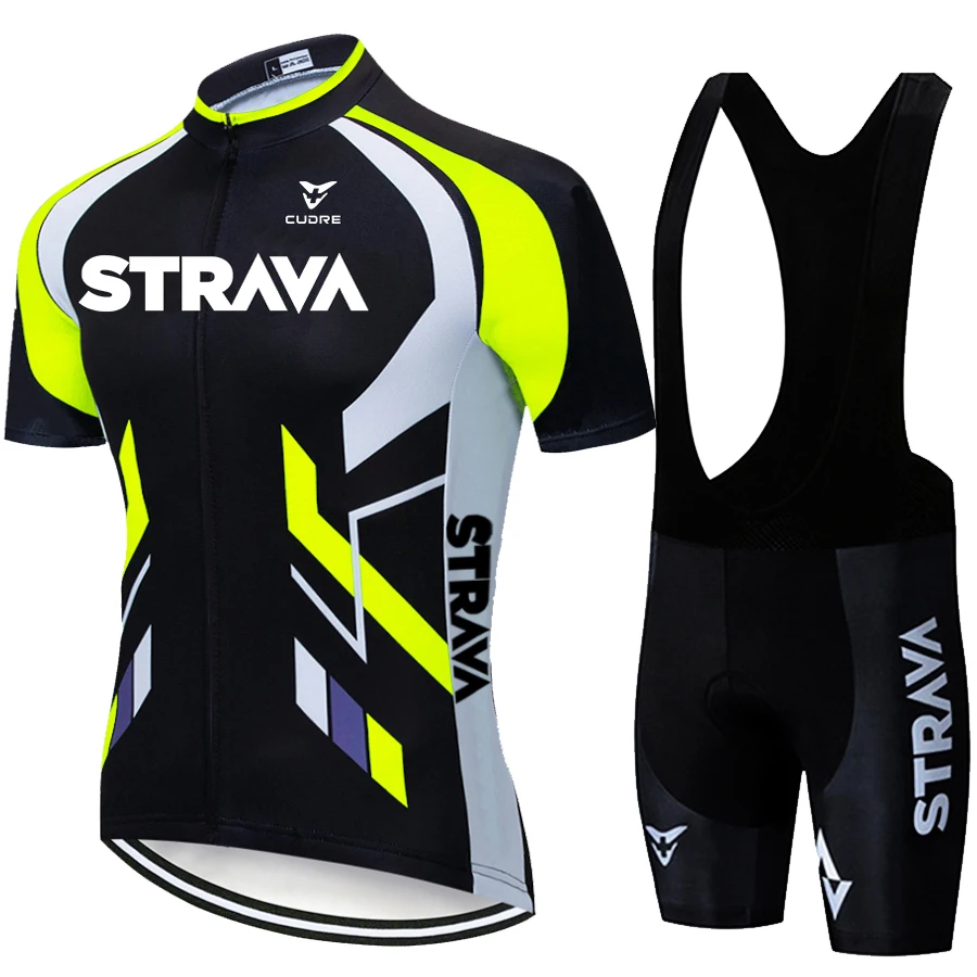 

STRAVA Cycling Sets Bike uniform Summer Cycling Jersey Set Road Bicycle Jerseys Breathable Cycling Clothing