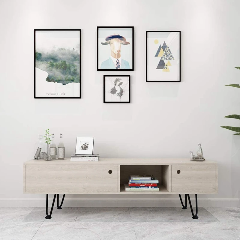 

4PCS 8Inch Heavy-Duty Hairpin Coffee Table Legs with 4Pcs Bonus Rubber Floor Protectors Metal Legs Desk Legs