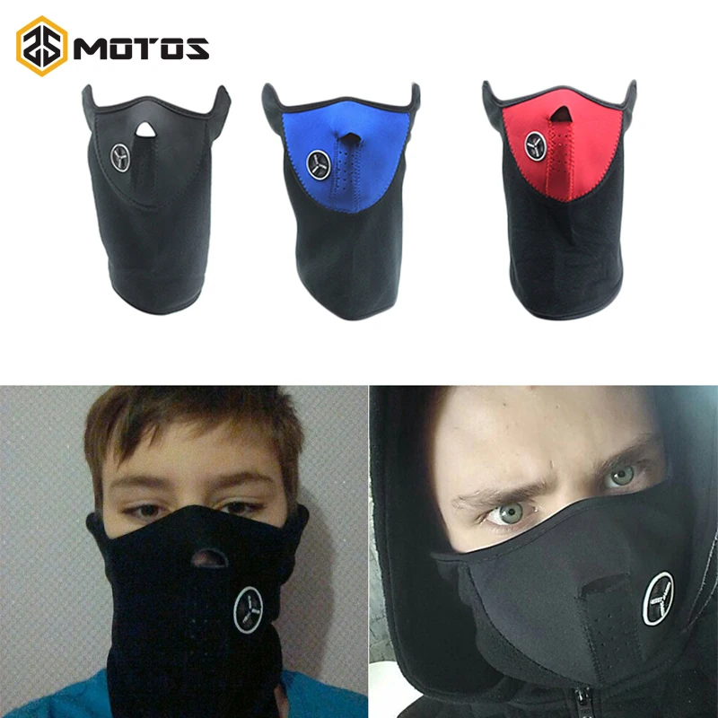 ZS MOTOS, мотоциклетная полумаска для лица, флисовая унисекс, лыжная, зимняя, для езды на велосипеде, теплый зимний шарф для защиты шеи, теплая защитная маска