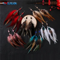 bohemian brown feather tassel earring for women boho chain fringed boucle doreille pendante 2021 party christmas jewellery