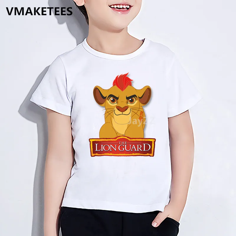 Милая Детская футболка с принтом Король Лев Симба забавная одежда летняя белая