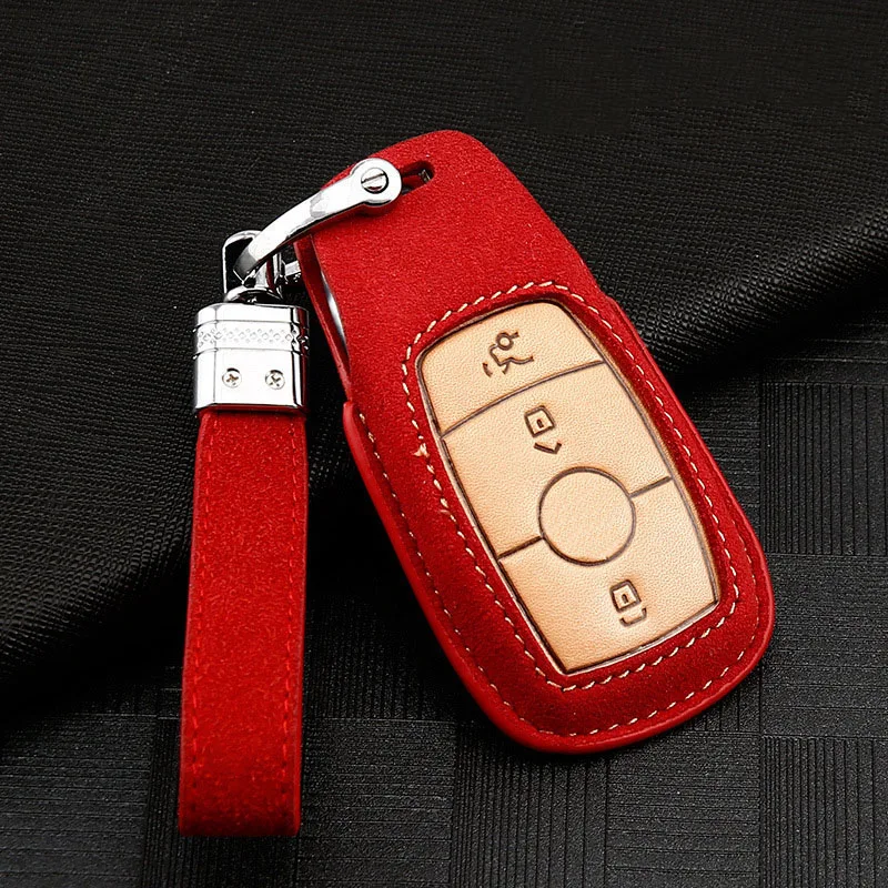 

Leather Car Key Cover Case Shell Bag Protect for Mercedes Benz 2017 E Class W213 2018 S class Accessories Car Styling Covers