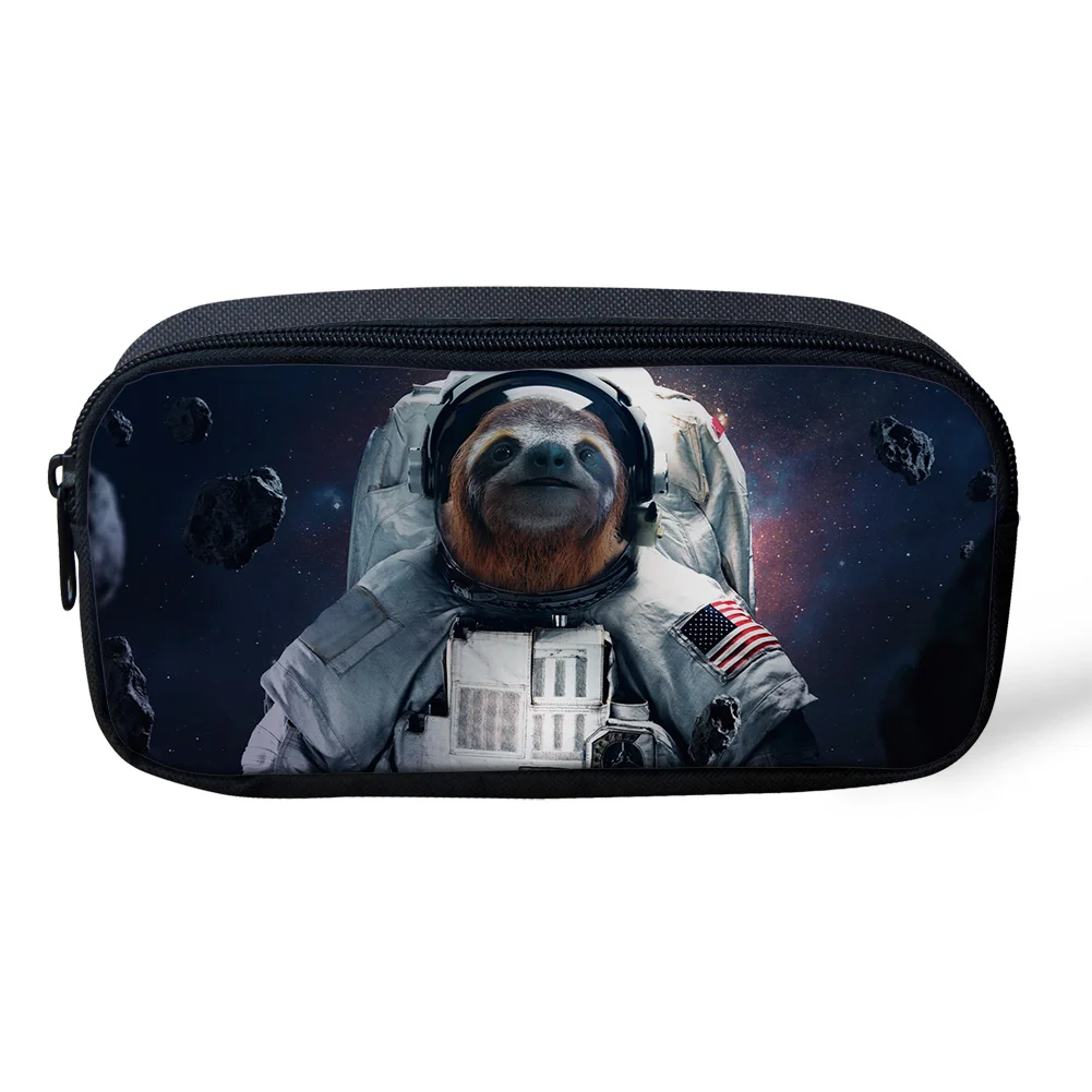 Повседневная косметичка с флагом космонавта ленивым звездным планетом для