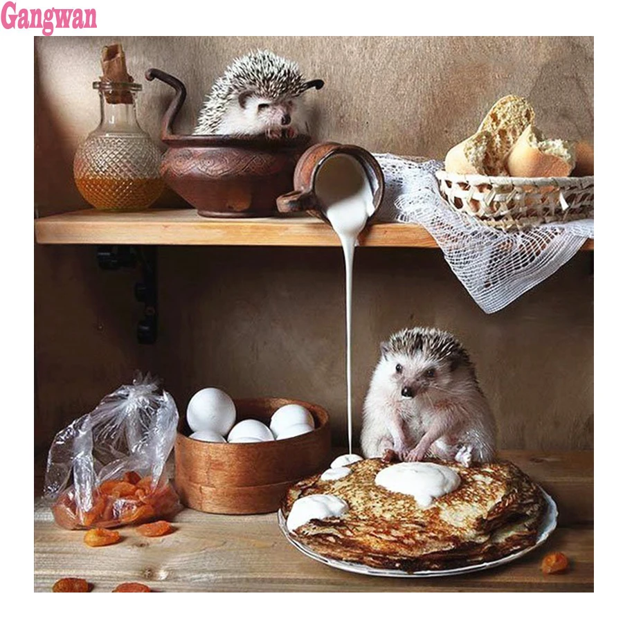 

Full drill Diamond rhinestone delicious food for Hedgehogs Mosaic DIY Diamond Painting Cross Stitch Embroidery kitchen Decor art