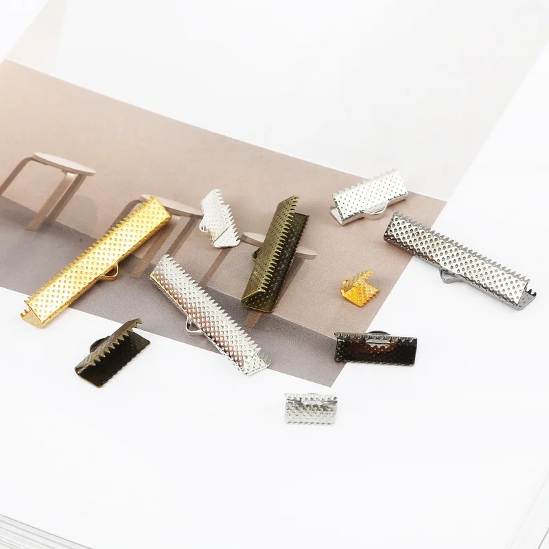 50 шт. обжимные концевые бусины для шнура наконечники пряжки плоский крепеж