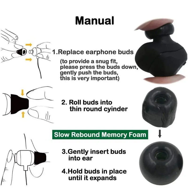 Сменные насадки для наушников из пены с эффектом памяти|Аксессуары наушников| |