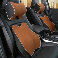 3d breathable car neck pillow soft headrest memory cotton car lumbar rest cushion waist pillow support protector car accessories