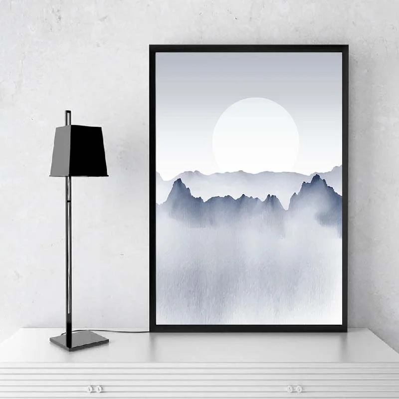 Туманный Горный пейзаж настенная живопись на холсте настенные картины для