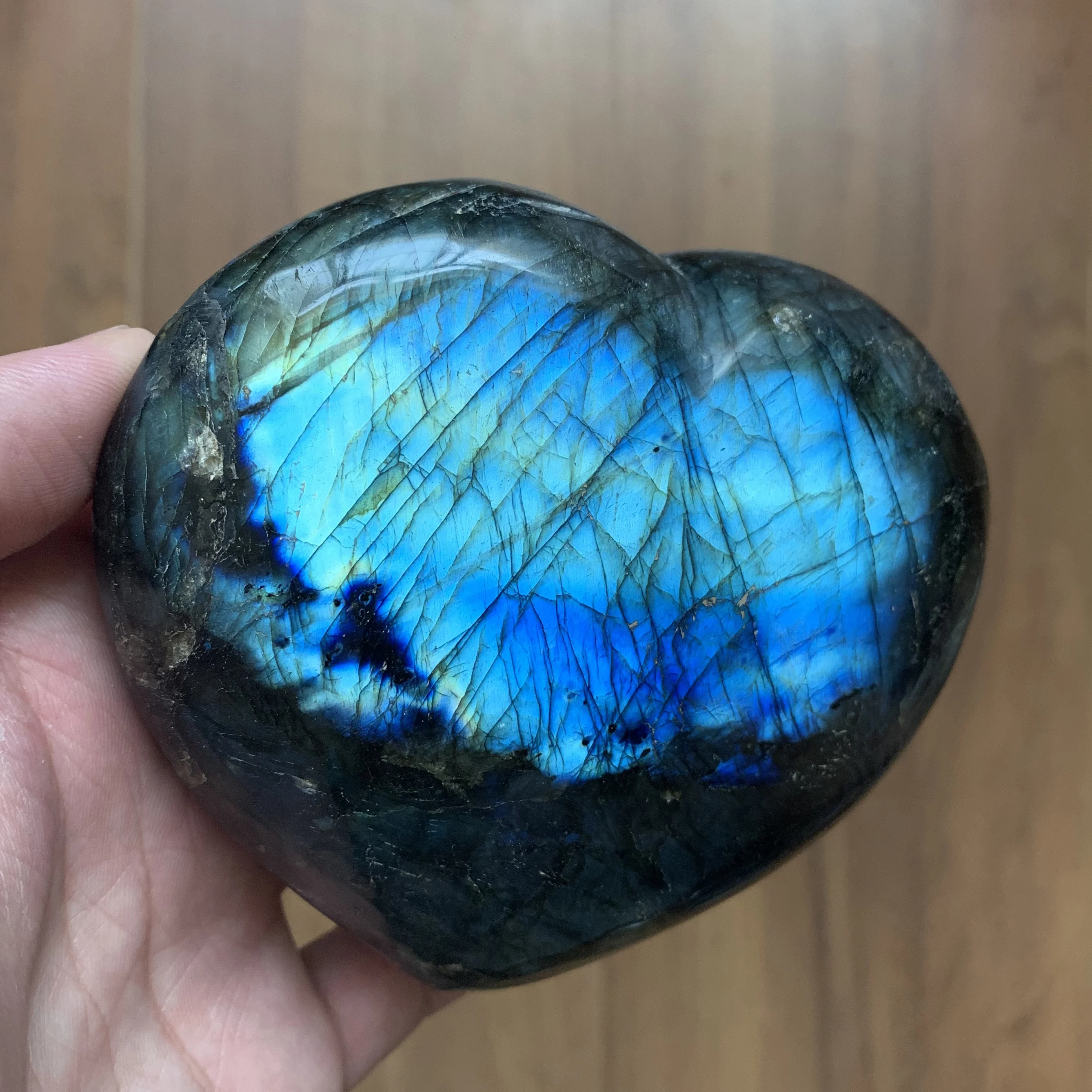 

593g Natural Labradorite Heart Home Decoration Love Polished Quartz Crystal Healing D001