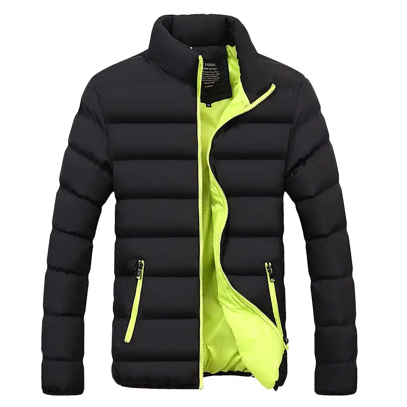 55 Green jacket Зимняя куртка мужская одежда однотонная парка ультра-светильник мужские куртки и пальто со стоячим воротником куртка-пуховик - Цвет: 55 Green jacket