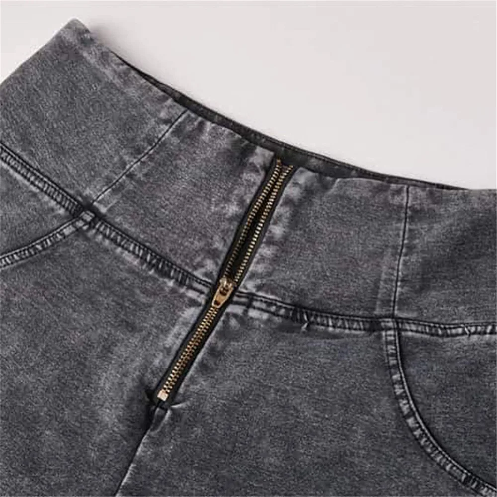 

Melody push up jeans pants gray for women elastic yoga leggings solid fitness pants high waist outfit stretch jeggings