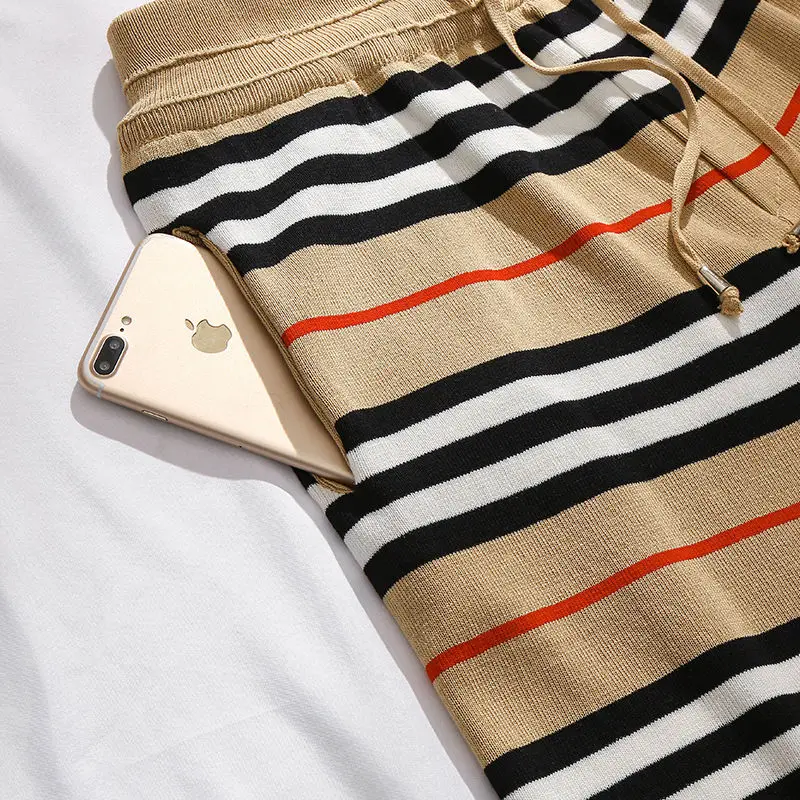 

Knitted ice silk Capris net red shorts wide leg pants Korean women's leisure sports trend