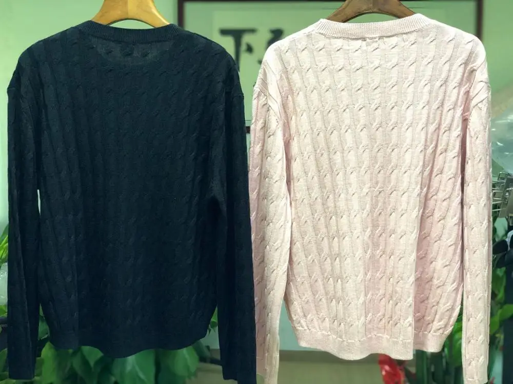 

Women's Wool Sweater Two Colors Simple O-neck Loose Autumn Winter Female Top Knitwear