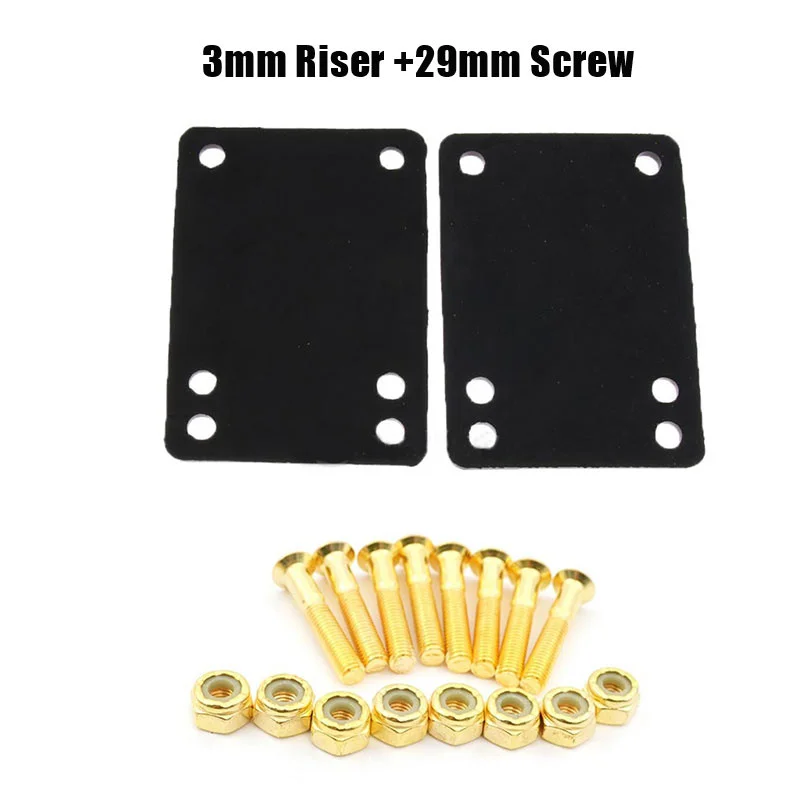 

2pcs Skateboard Longboard 1/8" Rubber Risers Pads + 1pcs 1" Hardware Truck Screw
