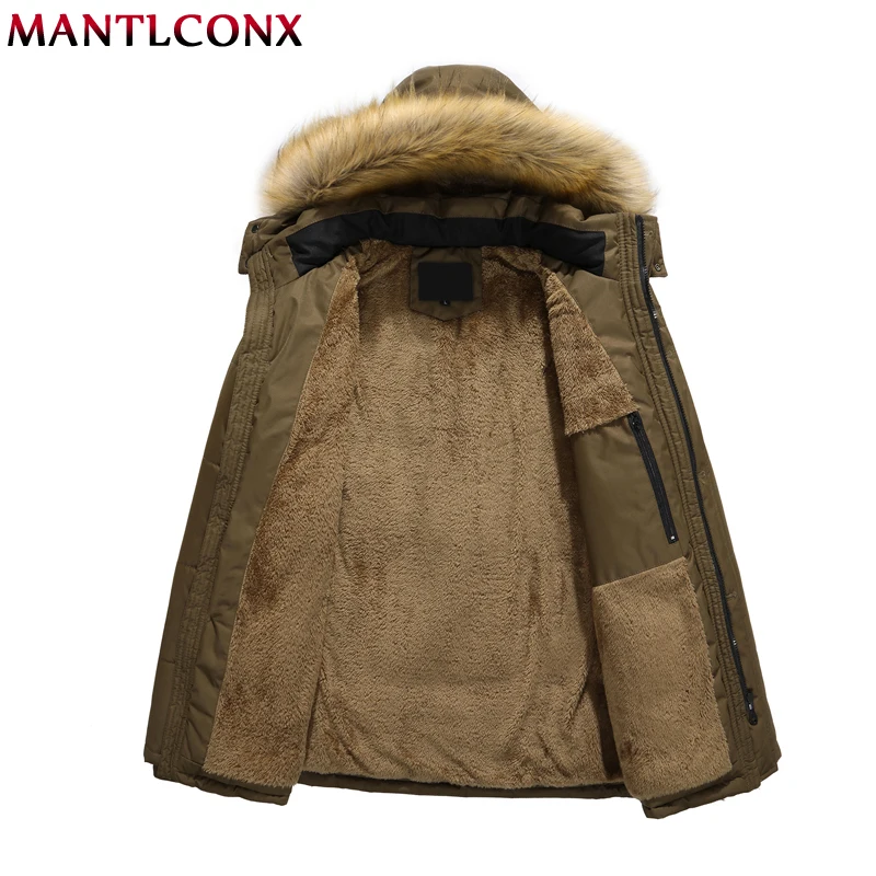 MANTLCONX Men Winter Wool Jackets Coats Thick Cotton Casual Fashion Man Parkas Large Size Jackets Jaqueta Outwear Coat Men