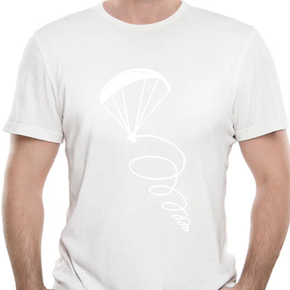 

Jumping Paragliding Fashion Male T-Shirt Parachute Pilot Design Printed T Shirt Men Cotton Short Sleeve Tees Top