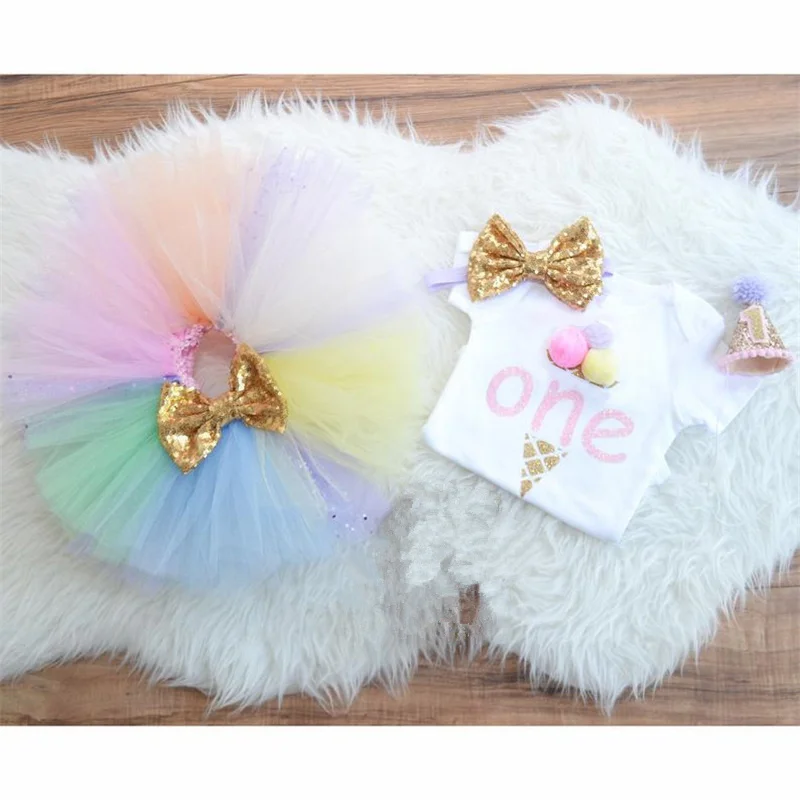 

One Year Baby Birthday Dress Light Green Sweet Toddler Girls Clothes Summer Short Sleeve Clothing Outfits Fluffy Tutu Dress 12M