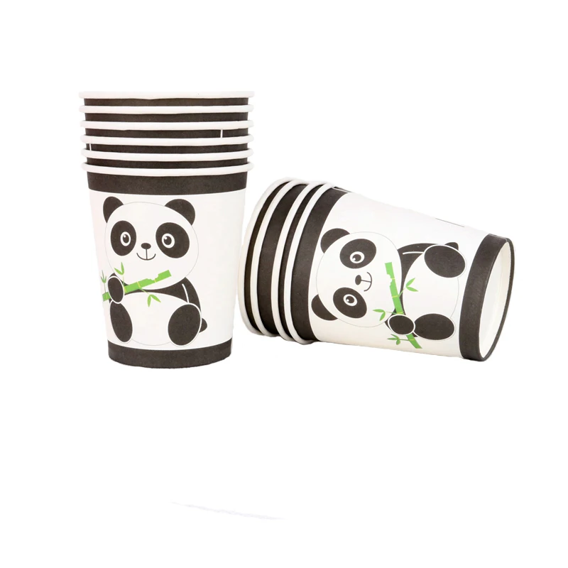 Милая панда едает бамбук тема Детский День Рождения мультфильм Салфетка