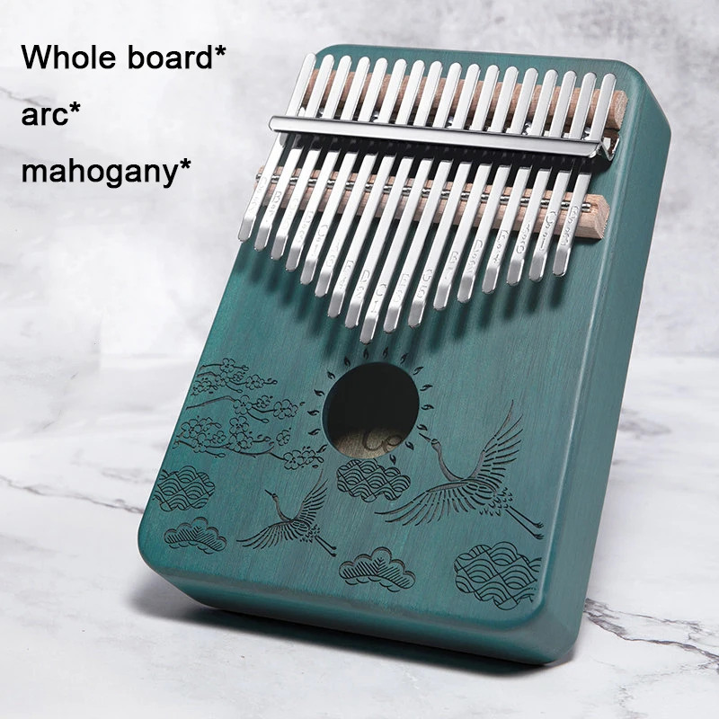 mahogany Последние 17 клавиш Kalimba большого пальца фортепиано из красного дерева вся доска палец пианино твердой древесины студента начинающих Синий Зеленый клавиатура инструмент - Цвет: mahogany