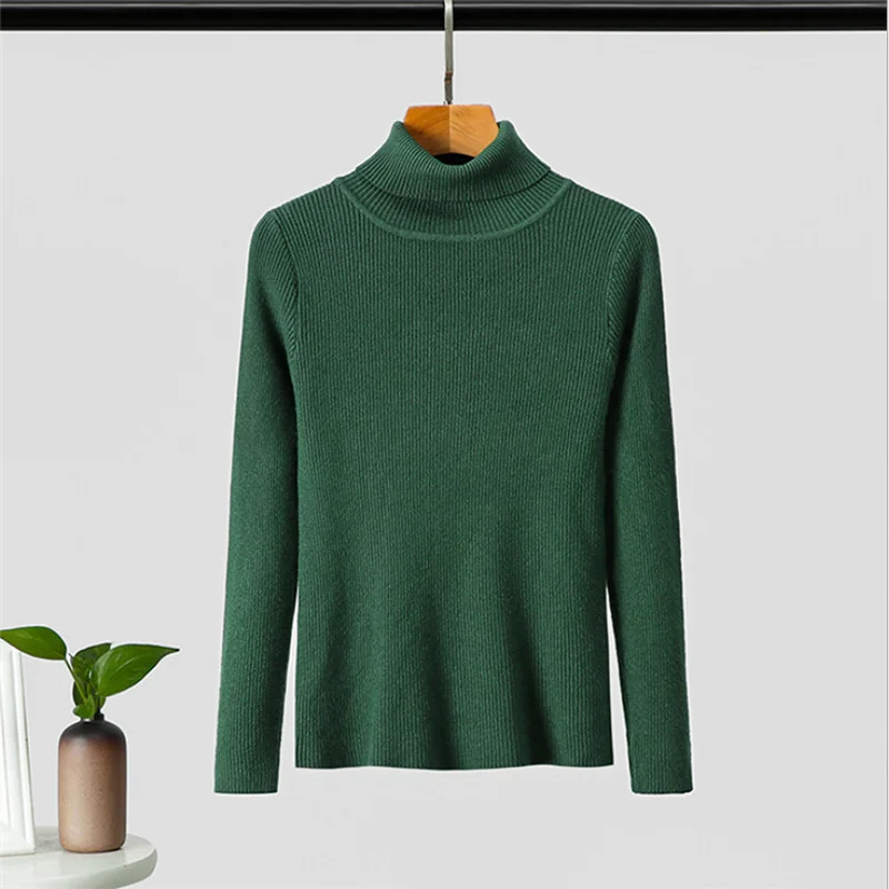 Свитер-водолазка Женский однотонный приталенный Осень-зима | Женская одежда