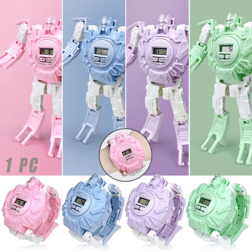 Hot Selling Children's Cartoon Electronic Watch Cool Deformation Robot Toy Educational Christmas Kids Gifts игрушки | Игрушки и