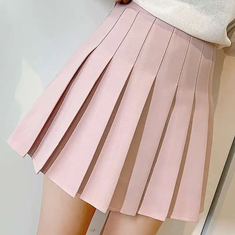 

2021 Women's Pleated Skirt Campus Style, High Waist, All-around, Leg-Show A-line Fashion