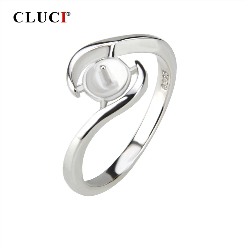 CLUCI 925 серебро симметричный дизайн жемчужное кольцо для женщин вечерние Ювелирные Изделия Простые Модные кольца ювелирные украшения для женщин