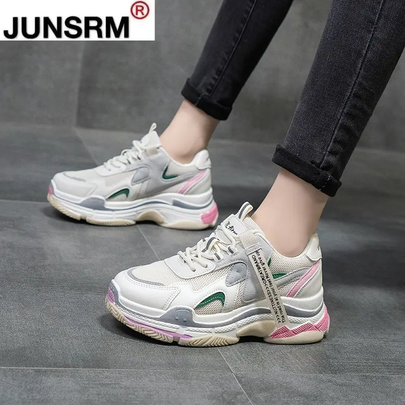 

Women Breathable Air Mesh Sneakers 2021 Fashion Mix Color Platform Shoes Woman Thick Bottom Casual Vulcanized Shoes Mujer