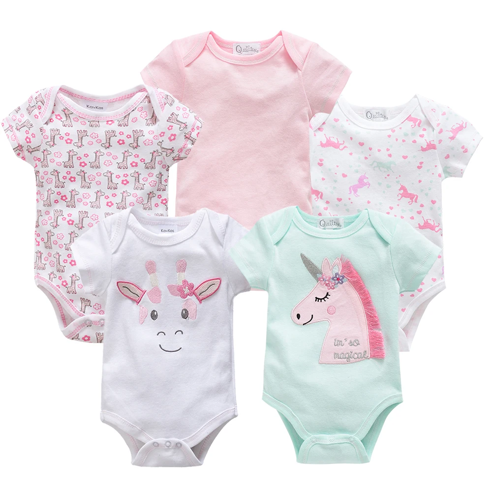 Honeyzone/5 шт./лот; боди для новорожденных; одежда с короткими рукавами; bebe; летняя одежда для мальчиков и девочек; одежда с принтом животных из мультфильмов для младенцев