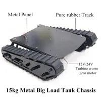 15kg Load Big Load  Robot Tank Chassis Off/road Vehicelt Track Car With Rubber Tracks+ Big Power Motor For Arduino Robot T007