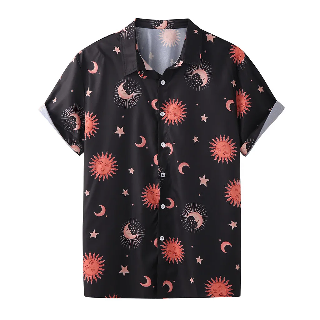 Рубашка KLV мужская из полиэстера Повседневная Свободная блузка с короткими